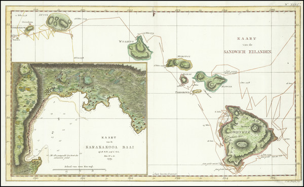 20-Hawaii and Hawaii Map By James Cook