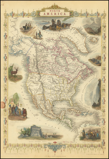 21-North America Map By John Tallis