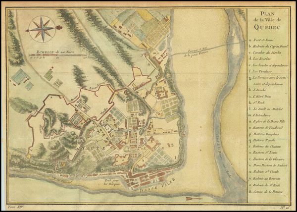 96-Canada and Quebec Map By Jacques Nicolas Bellin