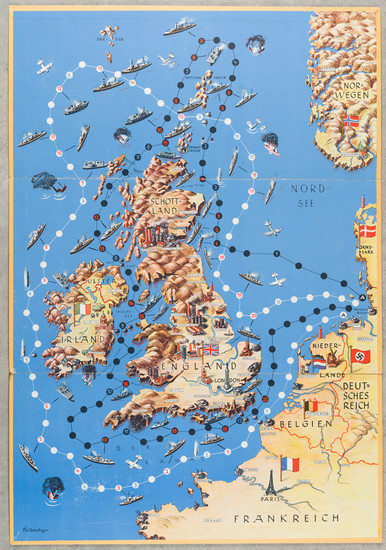 48-British Isles, World War II and Germany Map By Fritz Westenberger