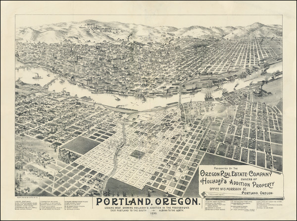 0-Oregon Map By Elliott Publishing Company