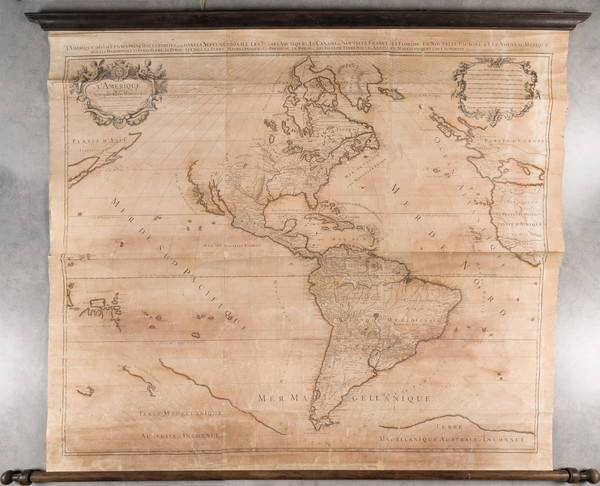 18-Western Hemisphere and America Map By Alexis-Hubert Jaillot