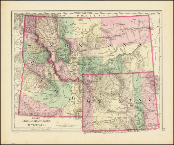 65-Idaho, Montana and Wyoming Map By O.W. Gray