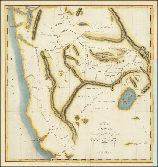 21-Pacific Northwest, Oregon, Washington and California Map By Benjamin L.E. Bonneville