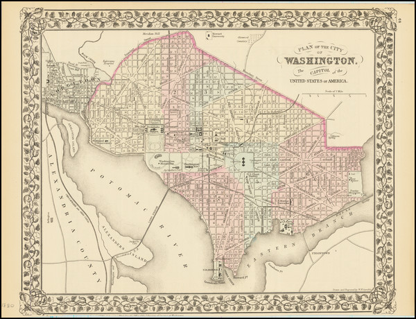 36-Washington, D.C. Map By Samuel Augustus Mitchell Jr.