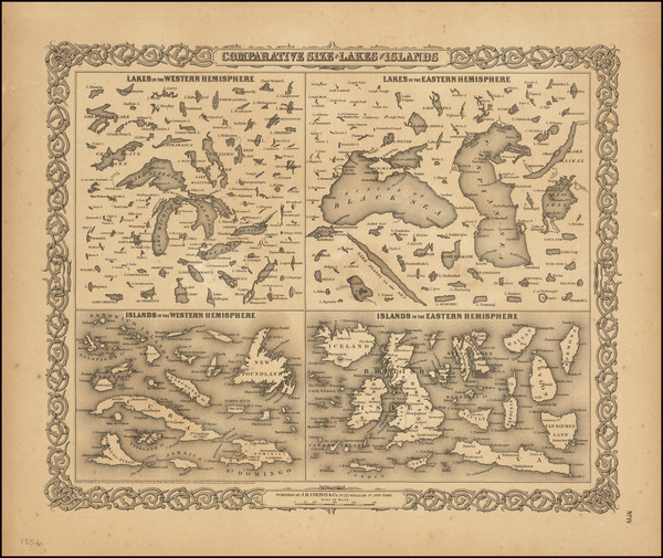 42-Midwest and Curiosities Map By Joseph Hutchins Colton
