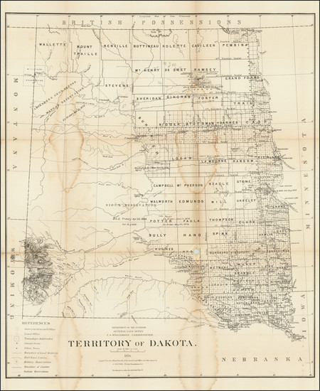 75-North Dakota and South Dakota Map By General Land Office