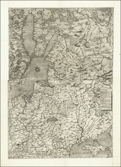 44-Poland, Russia, Ukraine, Baltic Countries, Scandinavia and Germany Map By Giacomo Gastaldi