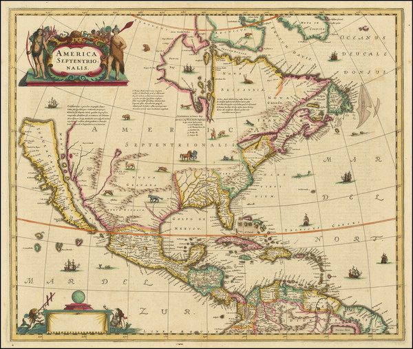 3-North America and California as an Island Map By Henricus Hondius