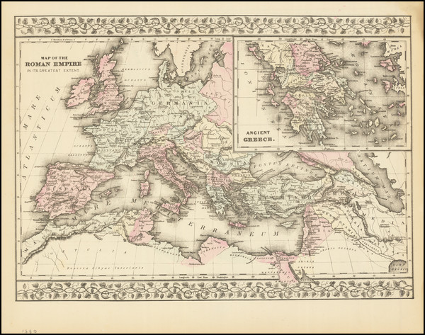 35-Europe, Mediterranean and Greece Map By Samuel Augustus Mitchell