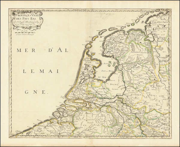44-Netherlands Map By Nicolas Sanson
