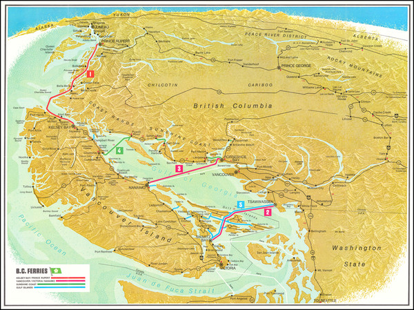 16-British Columbia Map By British Columbia Ferries