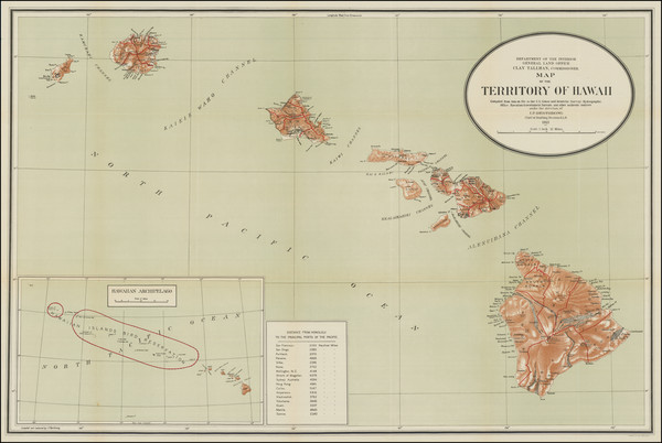 53-Hawaii and Hawaii Map By U.S. General Land Office