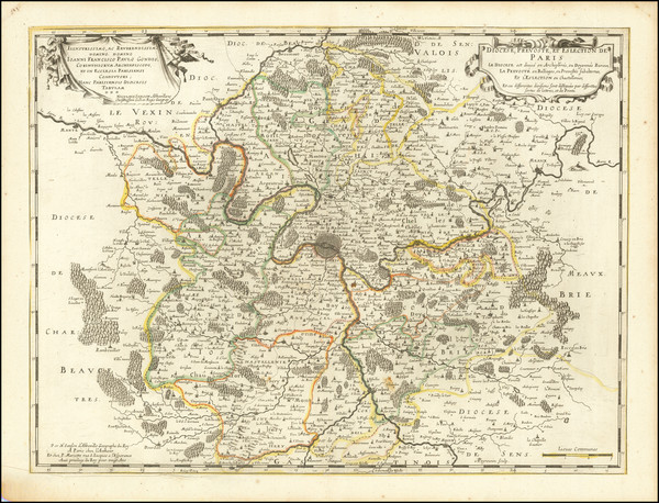 89-Paris and Île-de-France Map By Nicolas Sanson