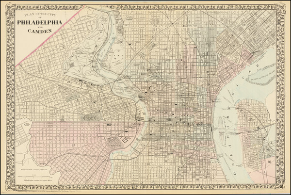 26-Philadelphia Map By Samuel Augustus Mitchell Jr.