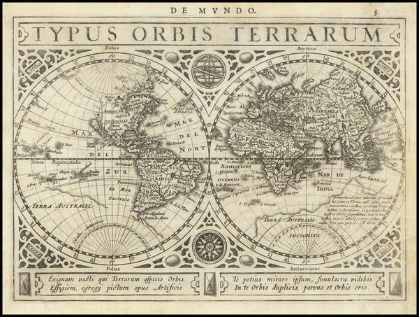 34-World Map By Henricus Hondius / Jan Jansson