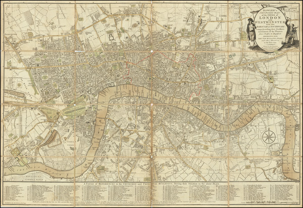 41-London Map By Carington Bowles