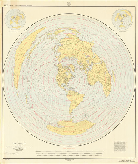 48-World and New York City Map By U.S. Coast & Geodetic Survey