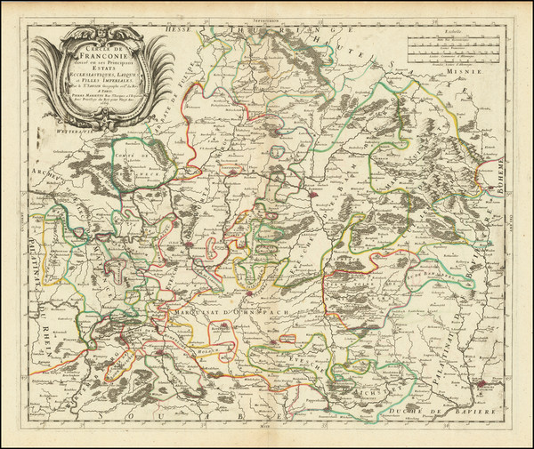 73-Süddeutschland Map By Nicolas Sanson