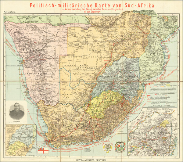 67-South Africa Map By Justus Perthes - Paul Langhans