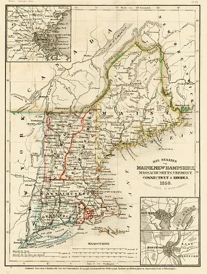 27-New England Map By Joseph Meyer