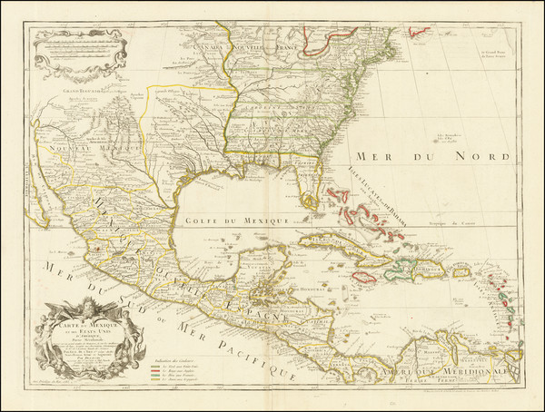 34-United States, South, Southeast, Texas, Southwest, Rocky Mountains and Caribbean Map By Jean An