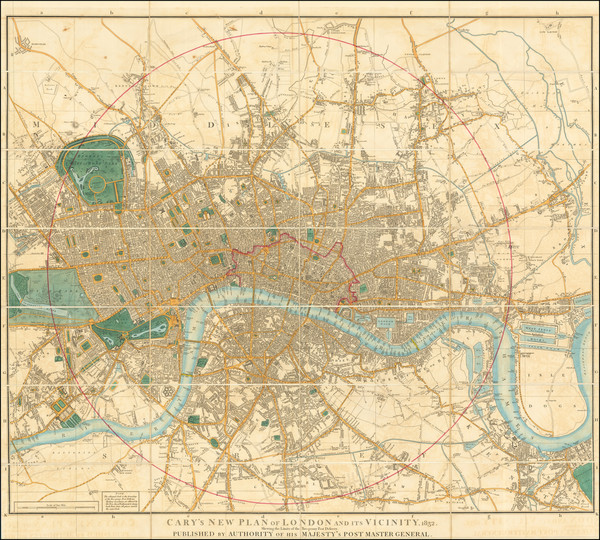 22-London Map By John Cary