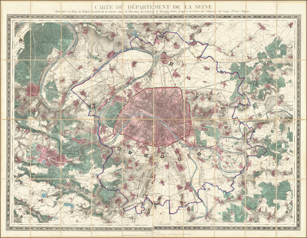 75-Paris and Île-de-France Map By Depot de la Guerre