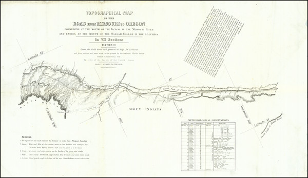 22-Nebraska and Wyoming Map By John Charles Fremont / Charles Preuss