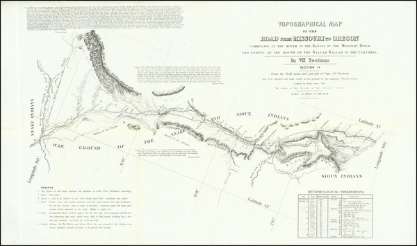 37-South Dakota and Wyoming Map By John Charles Fremont / Charles Preuss