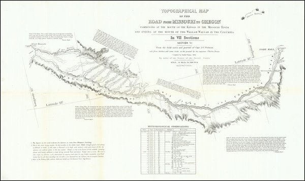 76-Idaho Map By John Charles Fremont / Charles Preuss