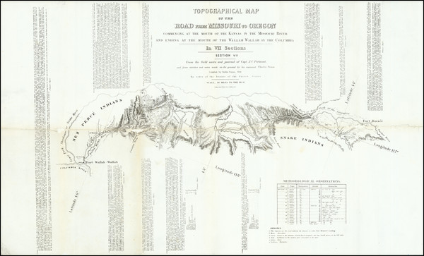 77-Rocky Mountains Map By John Charles Fremont / Charles Preuss