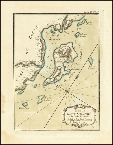 69-Brazil Map By Jacques Nicolas Bellin