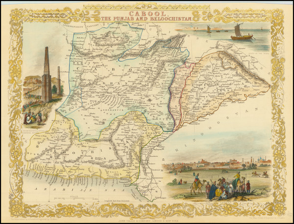 82-India, Central Asia & Caucasus and Middle East Map By John Tallis