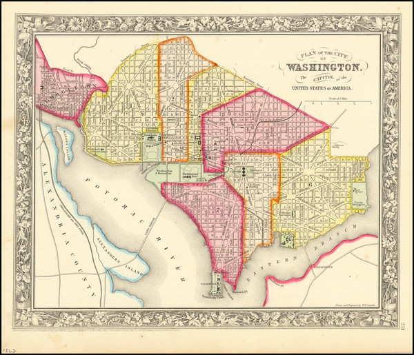 11-Washington, D.C. Map By Samuel Augustus Mitchell Jr.