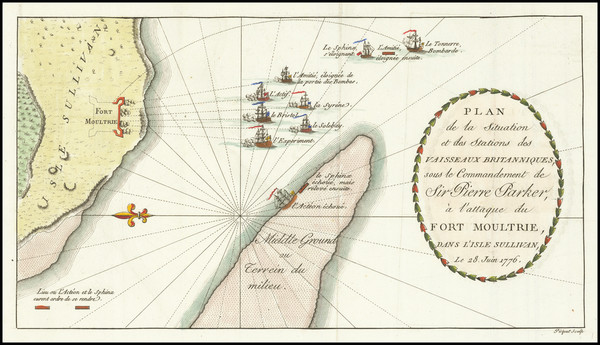 36-Southeast, South Carolina and American Revolution Map By Charles Picquet