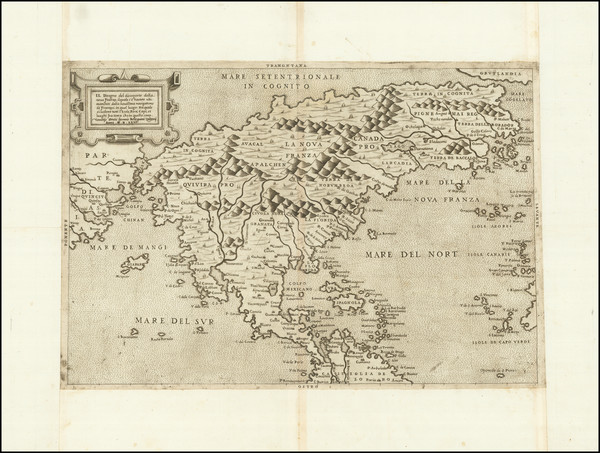 82-North America, Central America and Pacific Map By Paolo Forlani / Bolognini Zaltieri