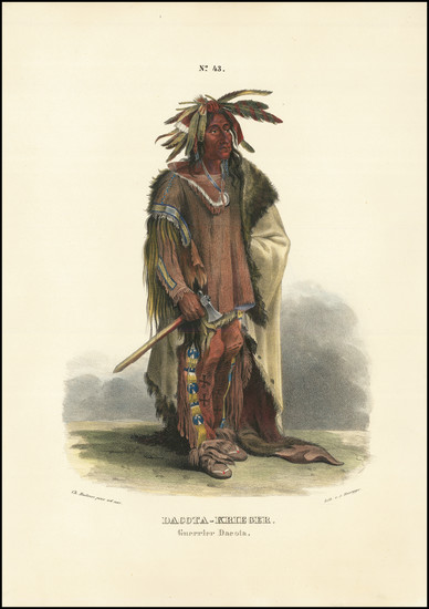 97-South Dakota, Portraits & People and Native American & Indigenous Map By Karl Bodmer