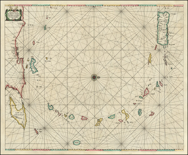 96-Caribbean and Puerto Rico Map By Hendrick Doncker