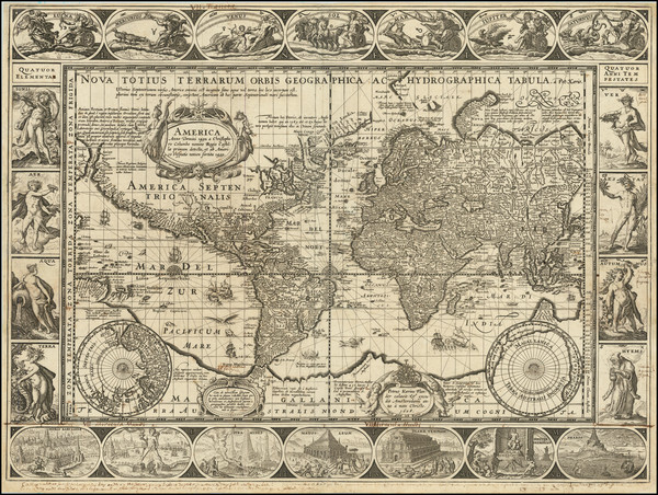 32-World Map By Pieter van den Keere