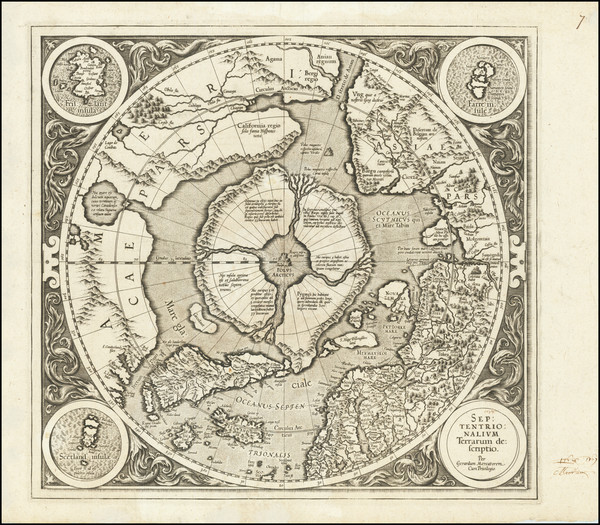 2-Polar Maps Map By Gerard Mercator