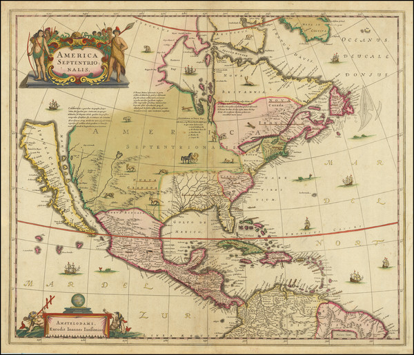 54-North America and California as an Island Map By Henricus Hondius / Jan Jansson