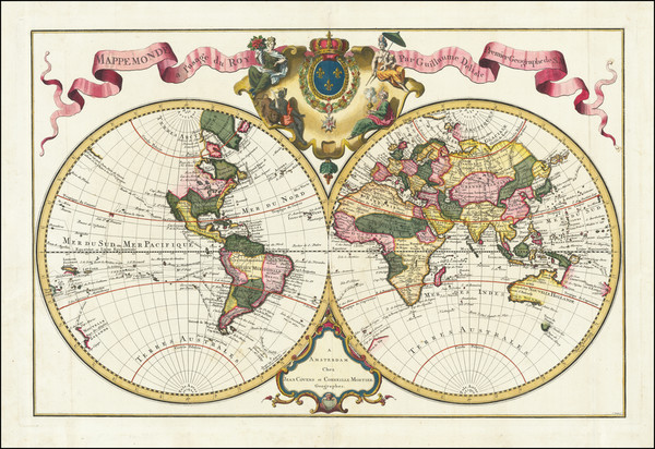 16-World Map By Johannes Covens  &  Cornelis Mortier