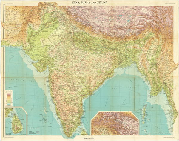 73-India Map By John Bartholomew