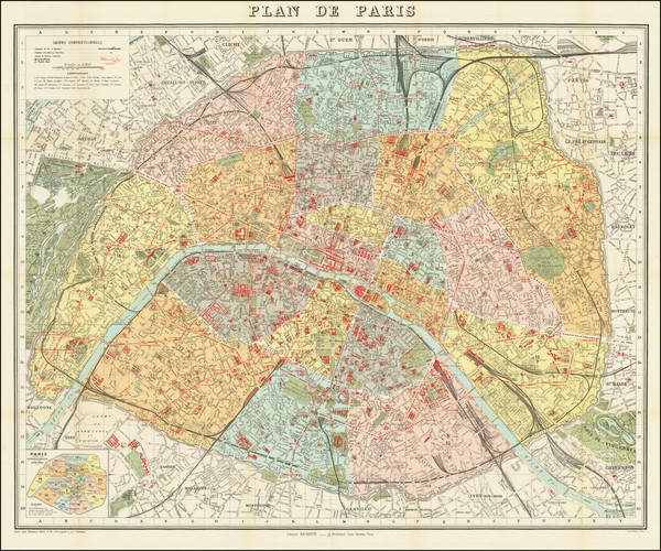 52-Paris and Île-de-France Map By Hachette & Co.