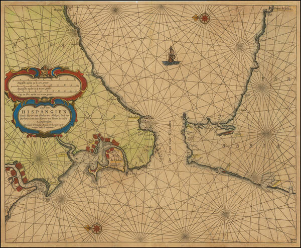 8-Spain, North Africa and Gibraltar Map By Anthonie (Theunis)   Jacobsz