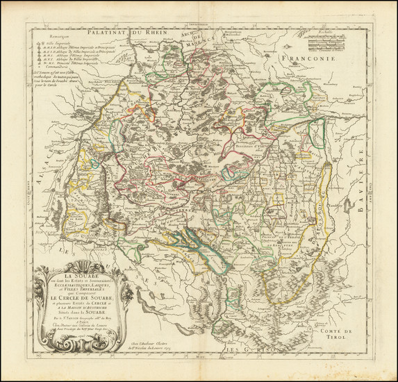 57-Süddeutschland Map By Nicolas Sanson