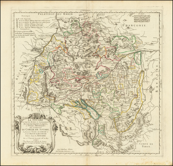 62-Süddeutschland Map By Nicolas Sanson