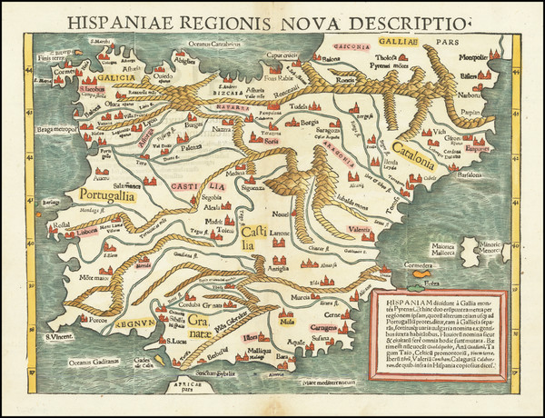 8-Spain and Portugal Map By Sebastian Munster