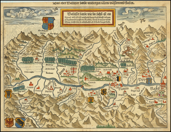 90-Switzerland Map By Sebastian Munster